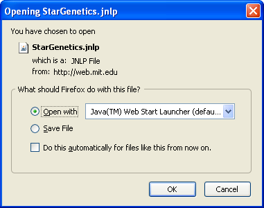 Browser prompting to open jnlp