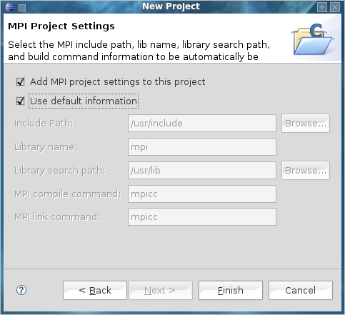 MPI Project Settings