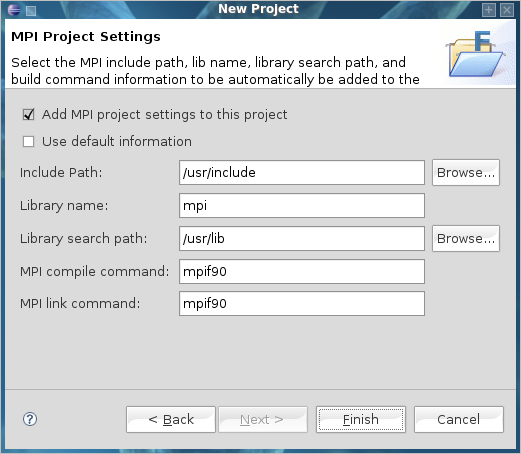 MPI Project Settings